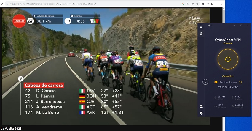 Vuelta direct gratuit sur RTVE